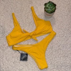 Zaful Forever Young Yellow Bikini Set